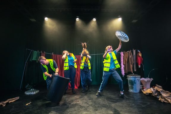 Photo by Tim Hills Pesky the rat flying out of the bin